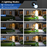 Lampe murale solaire LED OVO-045, type split, détecteur de mouvement PIR, 3 modes, télécommande, étanche, pour jardin, cour, allée, entrée de garage