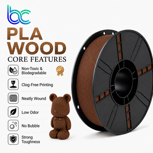 Filament PLA bois Becreative, <span class=keywords><strong>prix</strong></span> usine, 1,75 mm, 1 kg, aspect bois réaliste, toucher lisse, faible odeur, pour imprimantes 3D FDM et moulage - Product Image 2