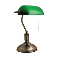 Lampe de bureau en cuir vert/vert 1xE27 L.27xAn. 19XAl.39 cm