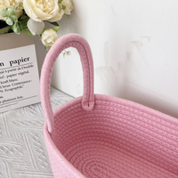 Panier de rangement tressé en corde de coton coloré personnalisé avec poignée pour les fêtes d'enfants et l'emballage de cadeaux pour femmes, articles divers