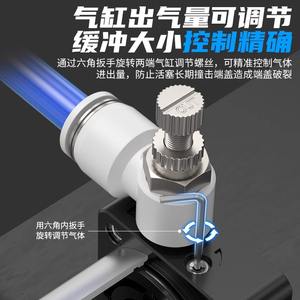 Cilindro Neumático Pequeño de Alto Empuje SCJ, Carrera Ajustable 32/40/50/63/80/100/125S con Conexión de Rosca Magnética - Product Image 3