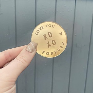 Joyeux Jour de la Saint-<span class=keywords><strong>Valentin</strong></span>, charme de gâteau ovale double couche en acrylique réutilisable imprimé UV et décorations pour cupcakes - Product Image 5