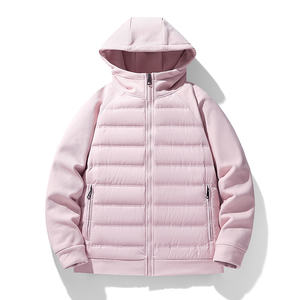 Manteau à capuche athlétique en tricot patchwork pour l'extérieur 2026, style unisexe pour couple, doudoune légère - Product Image 3