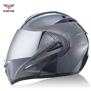 Casque de moto tout-terrain VIRTUE pour le commerce extérieur transfrontalier, double miroir, design exposé, coque ABS, visière transparente, DOT 3C - Product Image 4