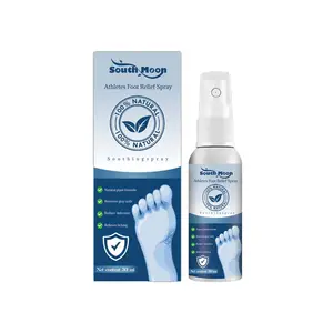Etiqueta privada South Moon 30ml Extracto de planta natural Spray para pies Tratamiento de hongos en las uñas Atletas Spray para aliviar los pies
