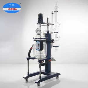 Yuhua lab chemical mixing 100l jacketed glass batch reactor for sale