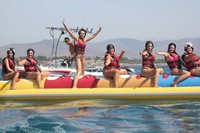 Bateau banane gonflable géant - Flotteur aquatique robuste à remorquer pour les aventures en groupe à la plage et sur le lac