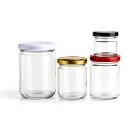Pot en verre pour confiture de 100 ml, 200 ml, 250 ml, 350 ml avec couvercle à visser pour contenants alimentaires