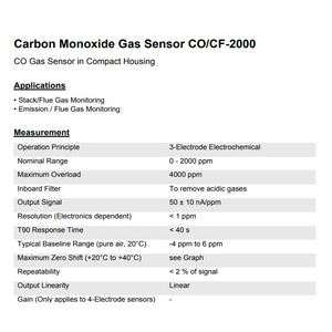 Membrapor Carbon Monoxide Gas Sensor CO CF 2000 Electrochemical 0 2000 Ppm Stack Flue Gas Monitoring - Product Image 1