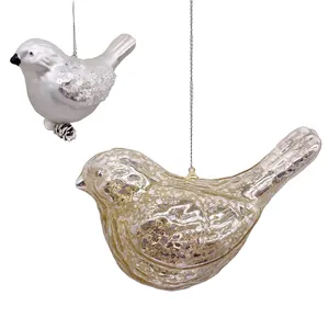 Ornamento di vetro d'attaccatura variopinto dell'albero di natale delle figurine dell'uccello animale di vetro dell'ornamento di natale
