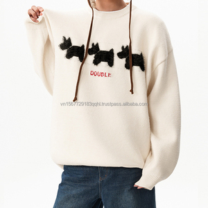 Suéter Jacquard con Diseño de Perro, para Hombre y Mujer, Estilo Universitario, Holgado, Cálido, de Moda Invernal, para Parejas - Product Image 4