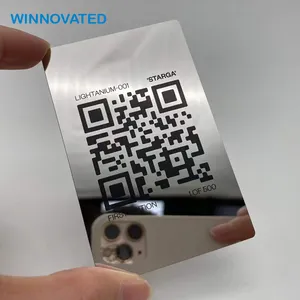 Лазерная гравировка контактный вызов сублимации QR код из нержавеющей стали металлические визитные карточки