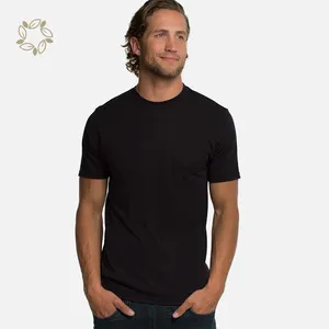 Camiseta de algodón de bambú para hombre, camiseta orgánica ecológica de verano