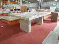 Table à manger en quartzite naturel, plateau en pierre durable, design luxueux pour salon