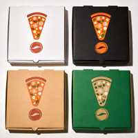 Boîte à pizza personnalisée en carton ondulé épais, écologique, recyclable, avec impression de logo personnalisée, estampage, forme carrée - Emballage alimentaire