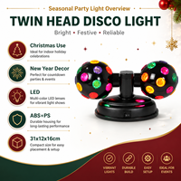 Lumière disco LED double MX-6021 pour événements de Noël, 6000K, lumière du jour, alerte colorée, certifiée EMC+LVD+ROHS, 31x12x16cm, pour la décoration de la pièce pendant les fêtes