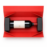 Boîte cadeau magnétique pour vin, écologique, faite à la main, luxe, en carton rigide, avec poignée, pour vin rouge.