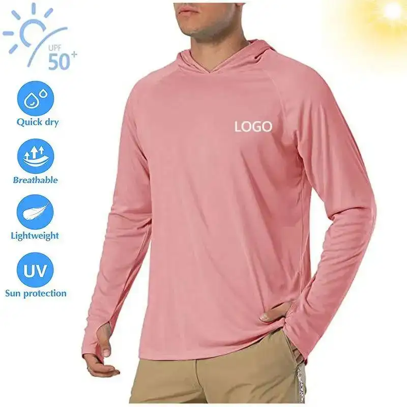 Vêtements de pêche en Polyester à manches longues pour hommes, Logo personnalisé Upf 50 +, Protection solaire, évacue l'humidité, maille ventilée Uv