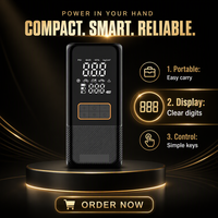 Compresseur d'air numérique portable multifonctionnel pour voiture avec lumière d'urgence LED