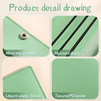 Sac de cartes de crédit bancaire logo personnalisé ultra-mince carte en cuir PU manchon de protection sac de pièce de monnaie de point de voiture mince