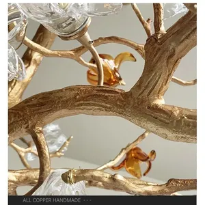 Lustres LED Rétro Cuivre Or Style Chinois Branche D'arbre <span class=keywords><strong>Suspension</strong></span> Lampes Suspendues Télécommande Milieu Salon <span class=keywords><strong>Salle</strong></span> <span class=keywords><strong>À</strong></span> <span class=keywords><strong>Manger</strong></span> - Product Image 3