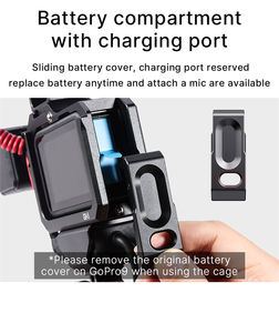 Cage de caméra en métal avec sabot froid pour la photographie Vlog pour <span class=keywords><strong>Go</strong></span> <span class=keywords><strong>Pro</strong></span> 12 11 10 <span class=keywords><strong>9</strong></span> Ulanzi G9-5 G9-6 - Product Image 6