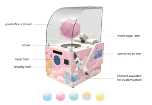 Thép không gỉ Bốn hương vị khác máy móc chế biến thực phẩm Máy bán hàng tự động Trung Quốc máy kẹo bông cho các bên - Product Image 3