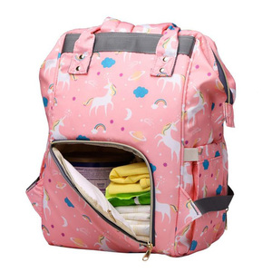 ED0274-diaper <strong>bag</strong> pink unicorn, popular trendy backpack, <strong>changing</strong>, <strong>with</strong> <strong>carpet</strong> - Product Image 3