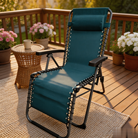 Fauteuil inclinable pliant de haute qualité, bleu royal, à gravité zéro, 6 positions, structure métallique durable, fauteuil de jardin portable