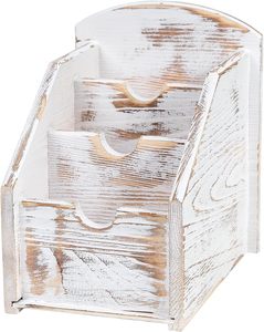 VERGOODR Organizador <span class=keywords><strong>de</strong></span> Escritorio Portátil <span class=keywords><strong>de</strong></span> Madera Rústica con 3 Ranuras para Controles Remotos, Organizador <span class=keywords><strong>de</strong></span> Suministros <span class=keywords><strong>de</strong></span> Oficina, <span class=keywords><strong>Caja</strong></span> <span class=keywords><strong>de</strong></span> Almacenamiento para Bolígrafos - Product Image 5