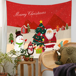 Décoration murale de Noël nordique 2022, Père Noël, tapisserie en polyester lavable en machine pour fond de maternelle - Product Image 6