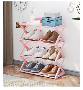 Zapatero Simple en Forma de X de Cedar Space, Multifuncional, de 4 Niveles, con Estructura de Acero, para Dormitorio Estudiantil o Entrada - Product Image 2