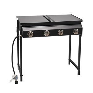 Propane Grill Four Burner Portable Outdoor Gas <b>BBQ</b> With Side Shelves Foldable Enamel Coated - Product Image 2