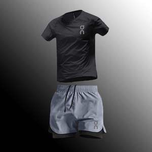 Set Sportivo Estivo Traspirante ad Asciugatura Rapida 100% Nylon con Maglia a Collo Tondo a Maniche Corte e Pantaloncini per Allenamento - Product Image 4