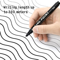 Stylos marqueurs fins à pointe fine noirs, encre imperméable, micro-marqueurs fins pour le dessin, ensemble de stylos d'art pour les fournitures d'artistes