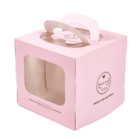Boîte à gâteau transparente personnalisée en gros de 6/8/10/12 pouces avec fenêtre, boîte d'emballage en papier de luxe pour cupcakes et pâtisseries avec poignée