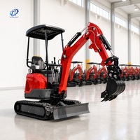 Mini-excavatrice à chenilles 1,8 tonne, 1 tonne, 2 tonnes avec moteur diesel Kubota, normes EPA EURO 5 CE, pour vignoble, livraison gratuite porte-à-porte
