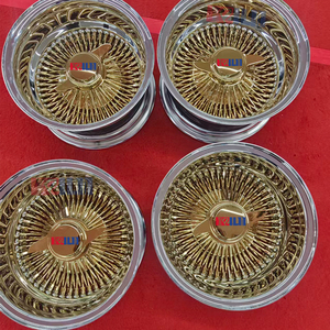 Jantes à rayons de 13 pouces 72/100 droites, entièrement dorées, 5x114.3 - Product Image 4