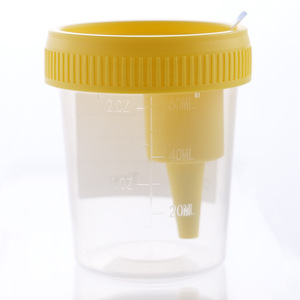 Gobelet de prélèvement d'urine 60 ml avec bouchon à vis en polypropylène, gobelet d'échantillon jetable pour usage médical - Product Image 2