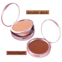 Poudre compacte mate pour le visage de marque privée OEM fond de teint clair maquillage imperméable 2 en 1 pour les femmes