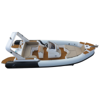 Bateau pneumatique semi-rigide (RIB) de haute qualité de 7 m en fibre de verre et aluminium - Tubes fiables en PVC ou Hypalon - Pour la pêche et les sports nautiques