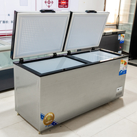 Réfrigérateur-congélateur horizontal commercial à 2 portes, refroidissement direct, autonome, réfrigérant écologique R290 pour les salons de thé
