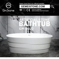 GM Moderne Élégant Élégance Baignoires autoportantes Surface solide Pierre artificielle Baignoire égouttoir Massage pour salle de bain