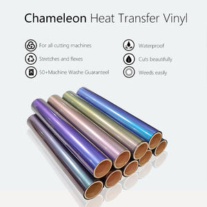 Vinilo Textil Termoadhesivo PU HTV Lavable, Grosor <span class=keywords><strong>de</strong></span> 0.1mm, Tamaño 61cm X 50m, Fácil <span class=keywords><strong>de</strong></span> Cortar, Muestra Gratis, <span class=keywords><strong>Película</strong></span> con Textura Camaleón - Product Image 2