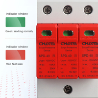 Protector Contra Sobretensiones LONG TAI SPD-40 T2 4P DC, Protección Contra Rayos 2.4kV, Nivel de Protección 20kA-40kA, 1000VDC, Carcasa Roja y Blanca, Solar Fotovoltaico