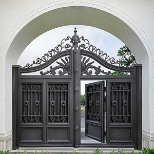 Hiện đại bền đúc nhôm <span class=keywords><strong>Swing</strong></span> Hàng rào Cổng bán buôn Cung cấp cong cổng điện cho biệt thự và trường học Tự động quay - Product Image 6