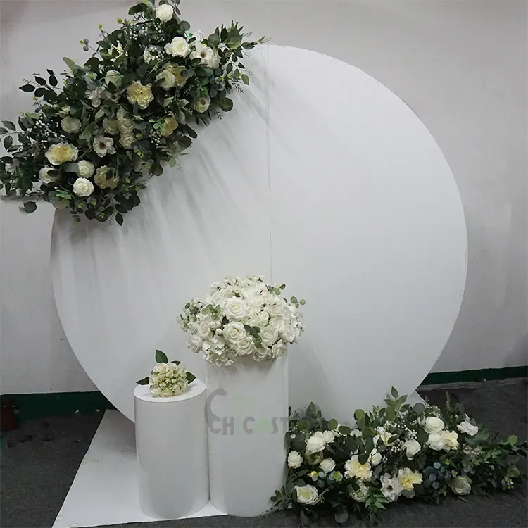 Customized White Round Backdrop Wedding Display Stand Decoration Luxury Wedding Event