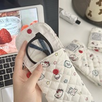 Étui de rangement portable rembourré anti-écrasement pour lunettes de soleil, motif dessin animé chat, fermeture ouverte