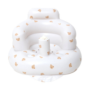 Asiento de oso inflable portátil para bebés, respaldo ergonómico, bomba de aire incorporada, sofá moderno y elegante para sala de estar, dormitorio, uso doméstico - Product Image 1