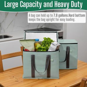 Bolsa Térmica para Almuerzo de Lona de Algodón Resistente Personalizada, Bolsa de Compras Portátil Ecológica OEM, Bolsa Térmica <span class=keywords><strong>Jumbo</strong></span> Aislada para Alimentos - Product Image 2